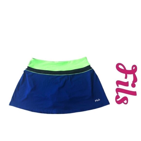 Fils Tennis/Golf Skort Blue/Neon Green Sz Large - Picture 1 of 9